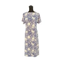 Vintage Blue and White Cotton Shift Dress - Size XL (14)