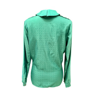 Vintage Emerald Green Long Sleeve Blouse - Size 12