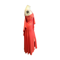 Disco Diva 70s Maxi Dress in Peach - Size S