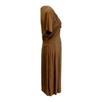Vintage 1940s Raw Silk Dress in Brown – Size L