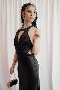 Alchemy by Joo Mee Black Evening Halter Dress – Size 6