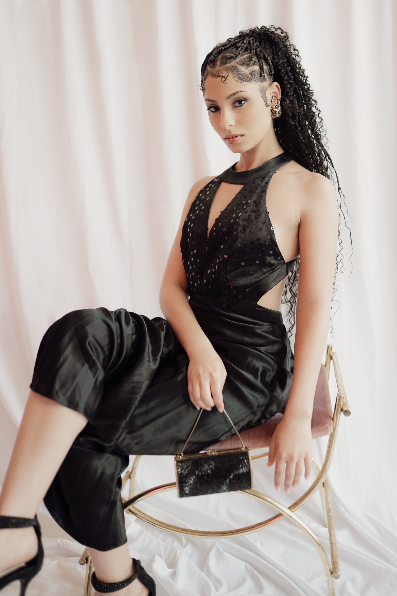 Alchemy by Joo Mee Black Evening Halter Dress – Size 6