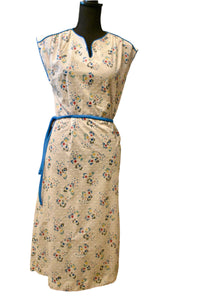 1960s Jennifer Gee Blue Belted House Dress