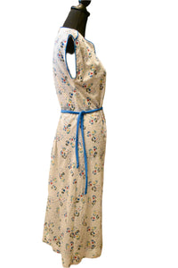 1960s Jennifer Gee Blue Belted House Dress