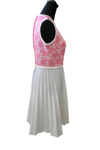 Kay Windsor Vintage Drop Waist Dress in Pink & White