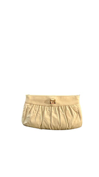 Hot Summer Nights  Leather Clutch - MORI Luggage and Bags -  Cream
