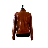 Black Faux Leather Bomber Jacket Joe Camel Pro Classic Vintage Outerwear - Size 44