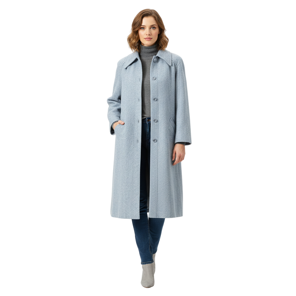 Vintage Jaeger Ltd. Periwinkle Wool Coat – Classic British Tailoring