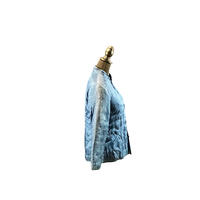 Vintage Asian Brocade Jacket in Sky Blue – Elegant Silk-Style Design