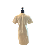 Cream Minimalist Sheath Dress Classic Vintage Day Dress - Size L