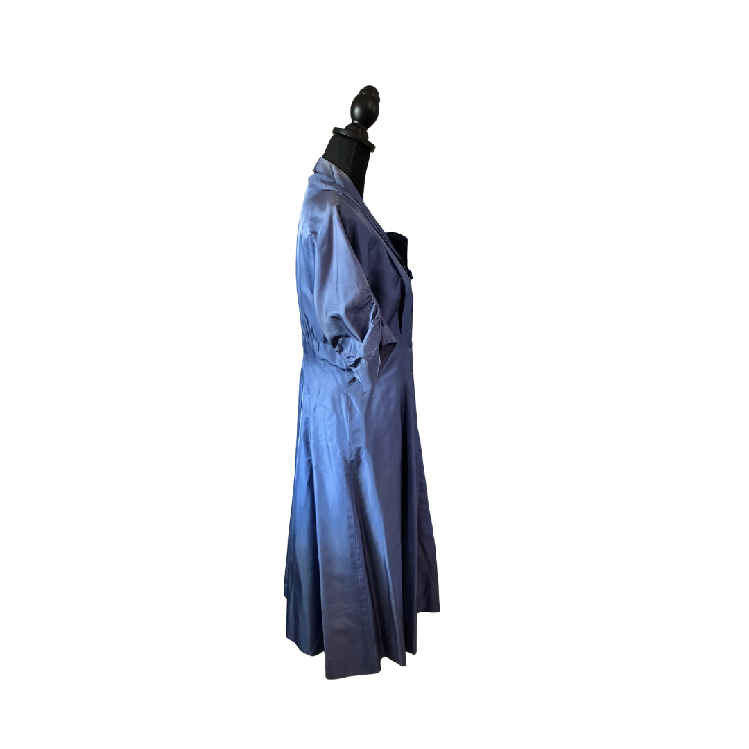 *Clearance*  Periwinkle blue vintage silk dress - *imperfections* Size L