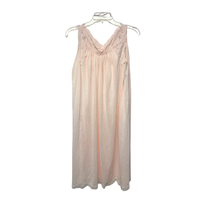 Soft Pink Nylon Floral Lingerie Nightgown by Shadowline – Size M