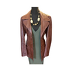 1970s Double Breasted Brown Leather Coat- Size M