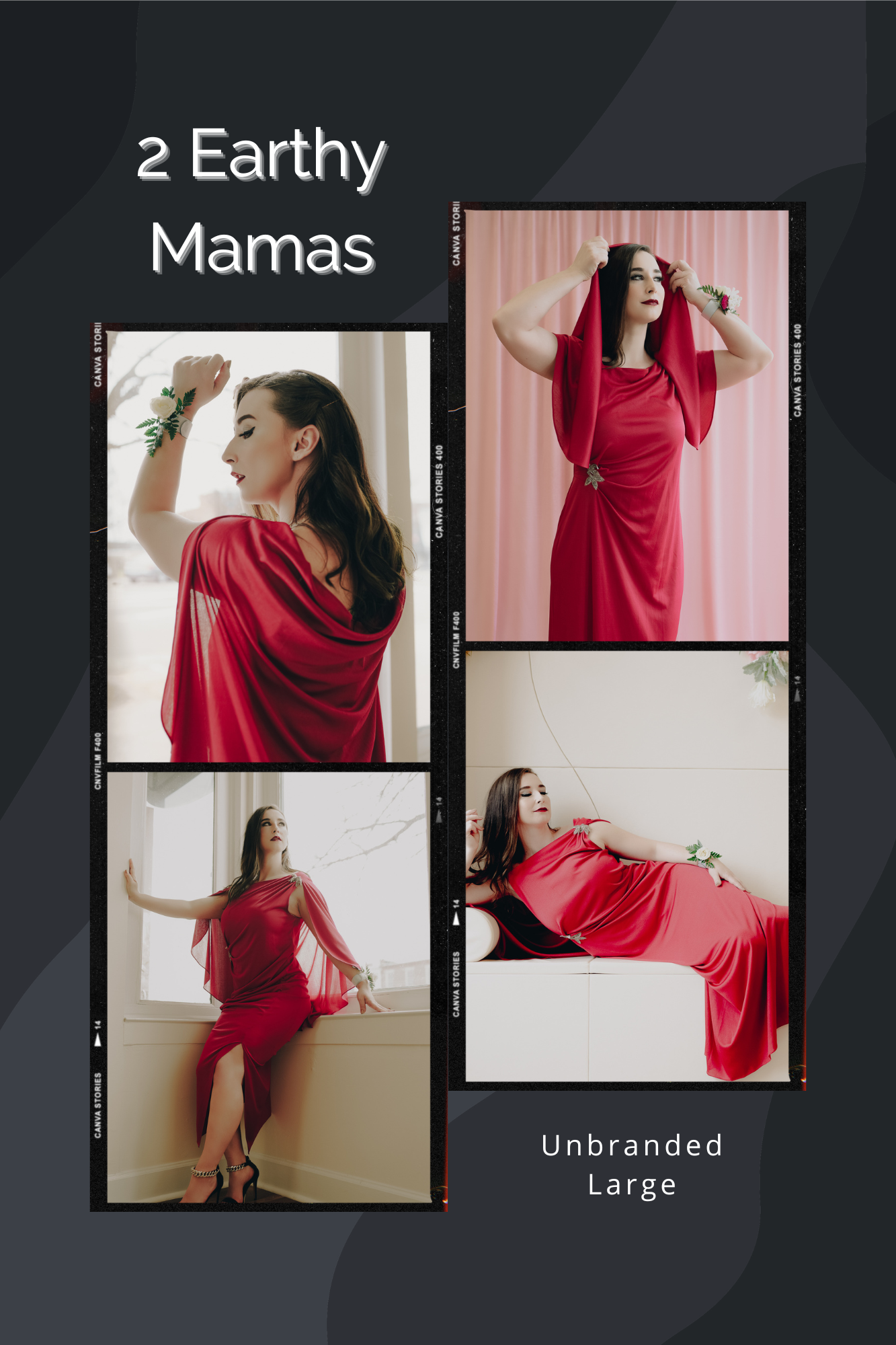 Hooded 60s Satin Evening Gown in Red -  Size L