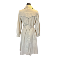 Beige Double-Breasted Belt Trench Coat - Size 10