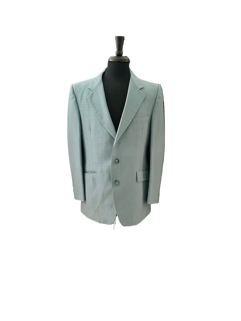Baby Blue Blazer Classic 80s Men's Tailored Jacket - Size 42