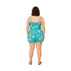 Retro Turquoise Belted Playsuit – Size 18