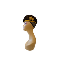 1950s Cullums Augusta Brown Gold Velvet Beret