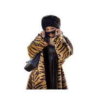 1980s Olympia Tiger Print Faux Fur Coat - Size S