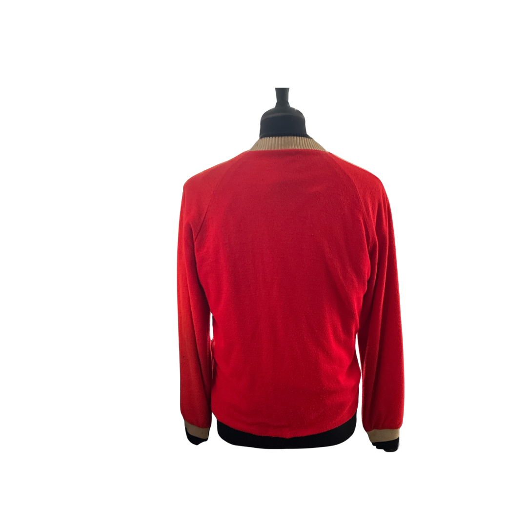 Vintage 1960s Red Caridgan Keen Man by Matt Andrews Sweater  - 60s M