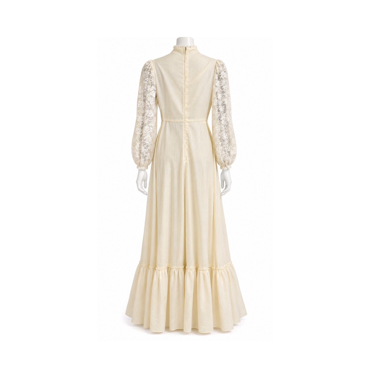 1970s Victorian Revival Prairie Maxi Dress Size 6