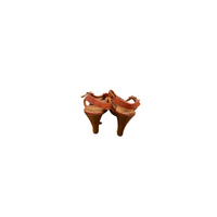 70s Brown Leather T-Strap Platform Sandals Connie Classic - Size 7