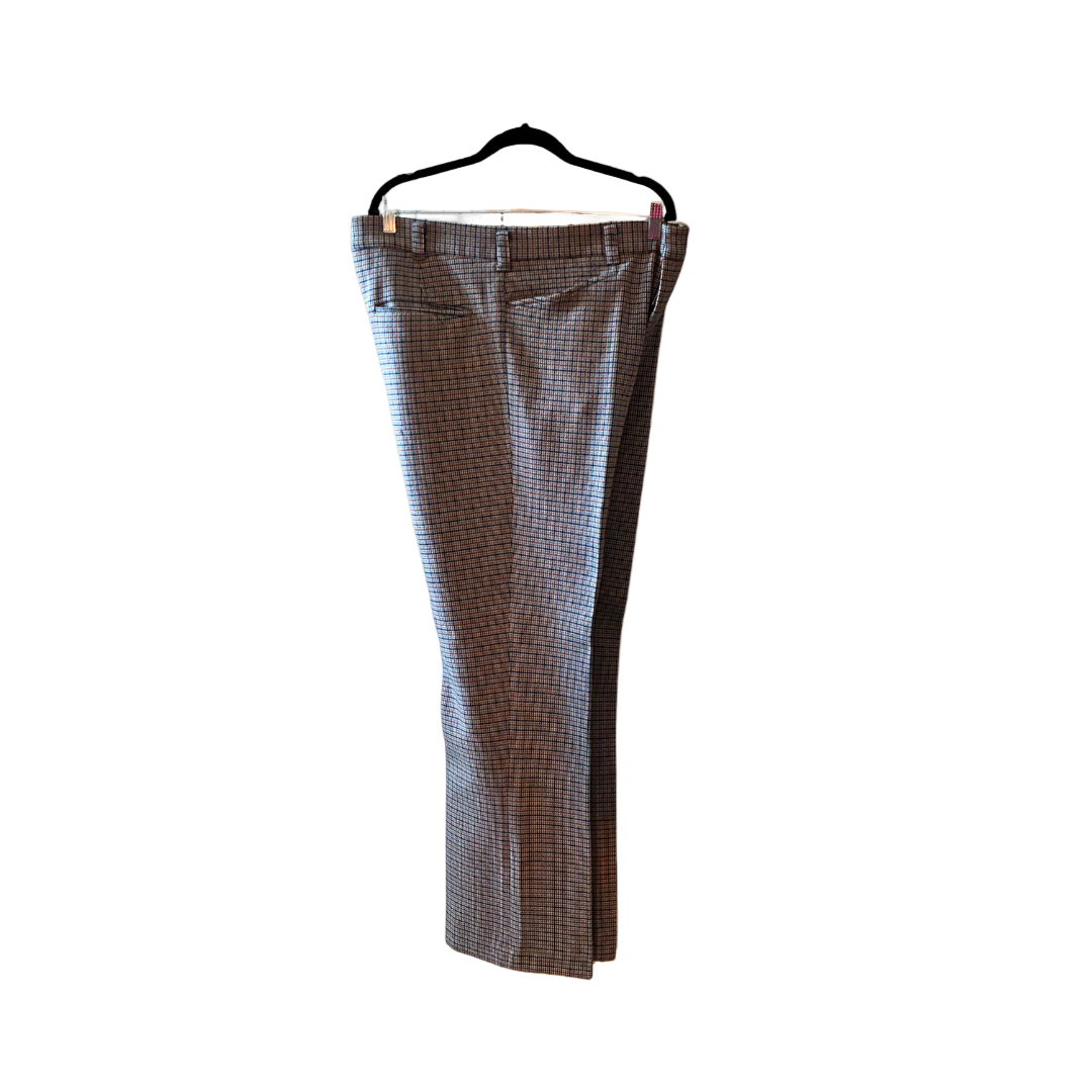 Men's Vintage gray and blue plaid slacks 36/44