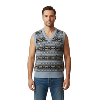 Men's Vintage gray and blue vest  Size Medium