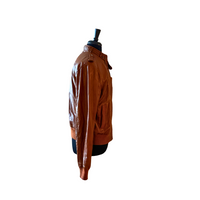 Black Faux Leather Bomber Jacket Joe Camel Pro Classic Vintage Outerwear - Size 44