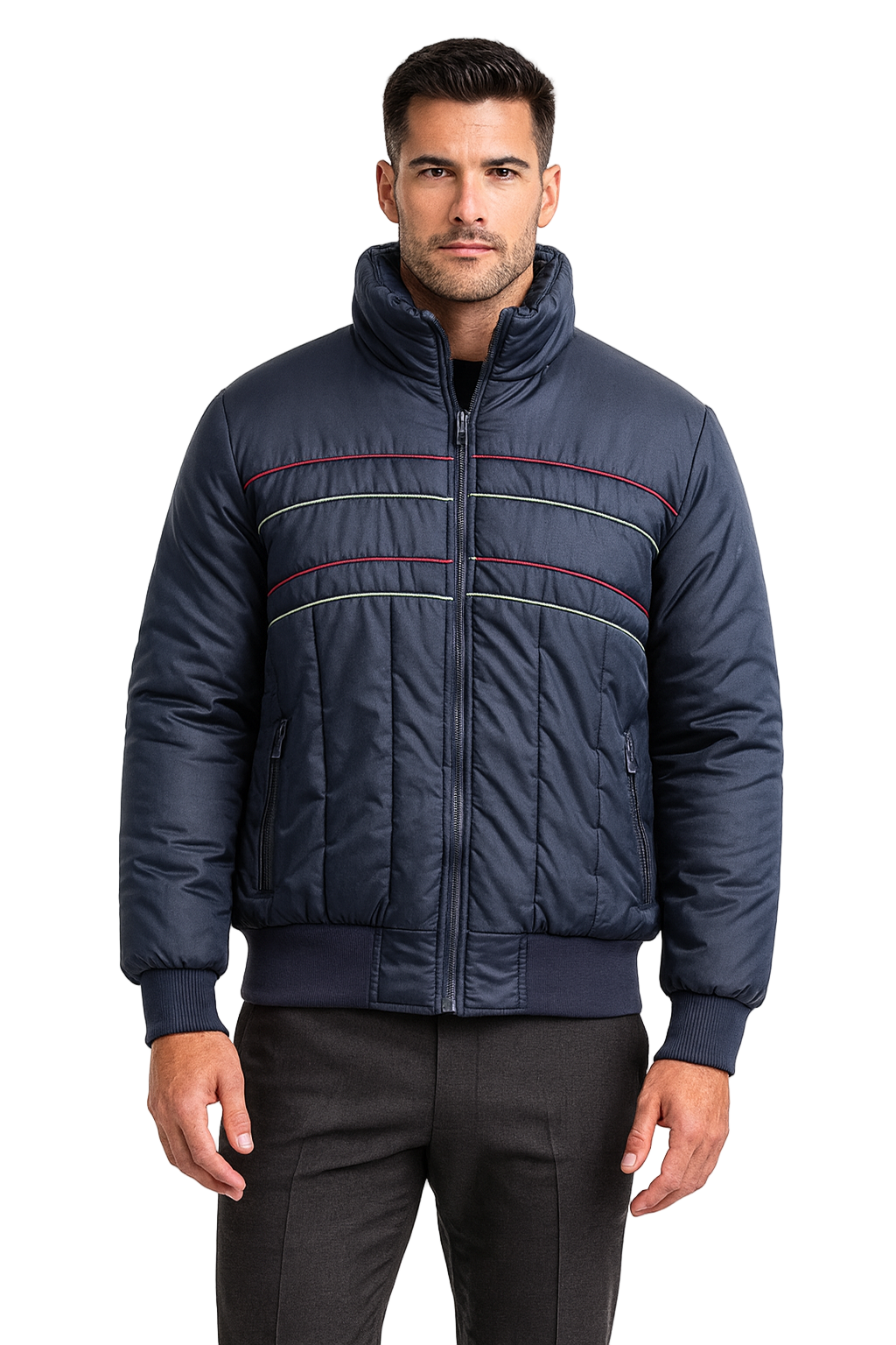 Blue Puffer Vintage Ski Moves Men's Jacket- Size M