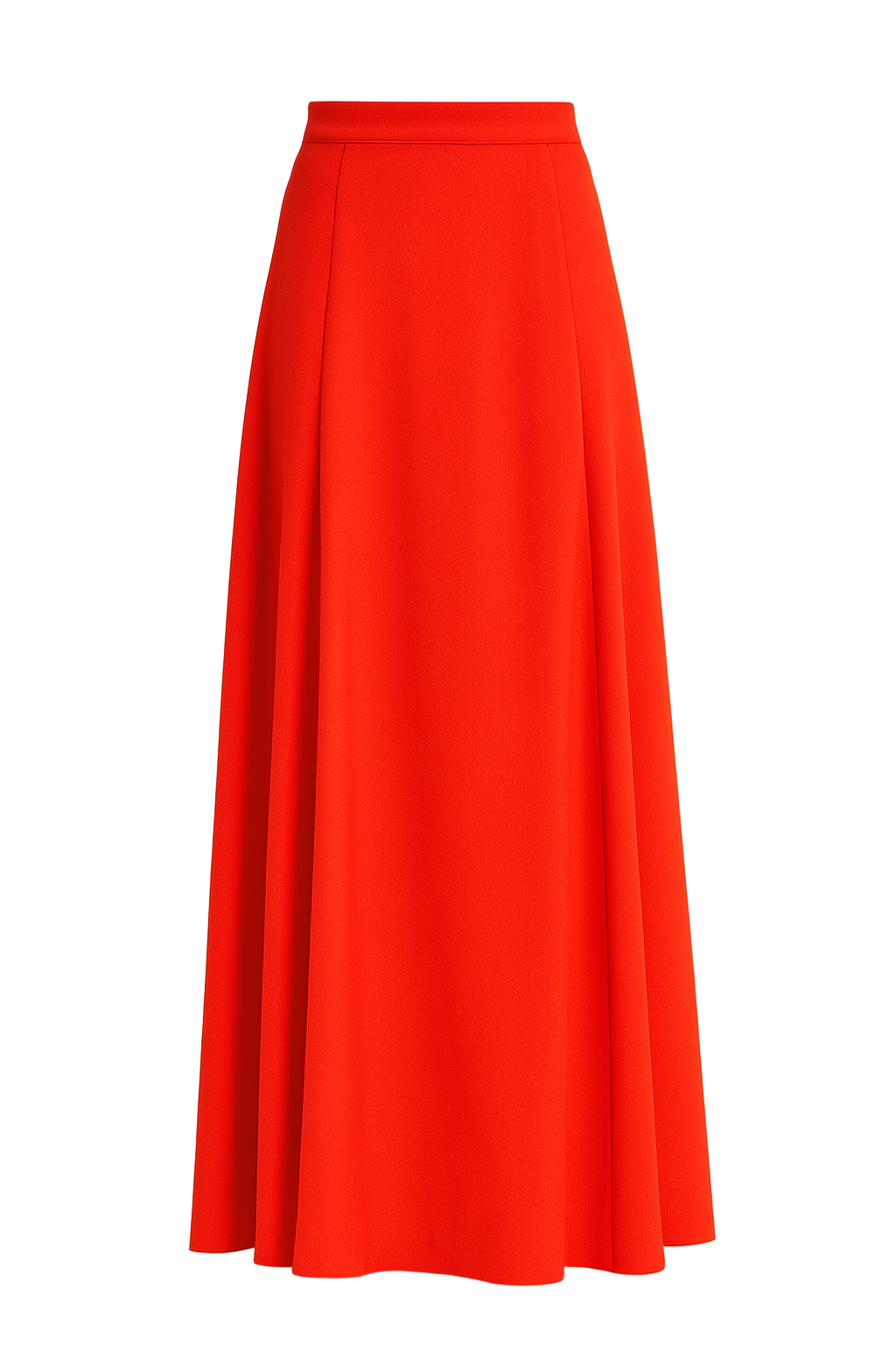 Red Vintage Maxi Skirt 70s Classic Full Length Skirt - Size S