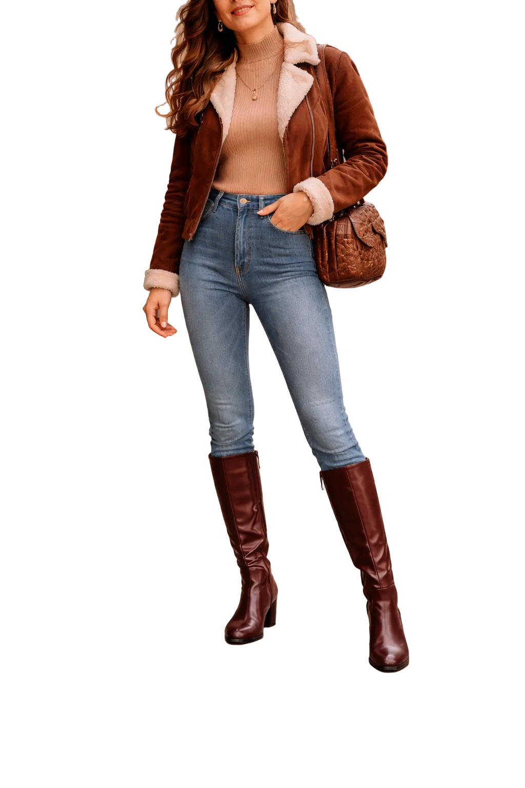 1970s Vintage Oxblood Knee High Boots Size 9