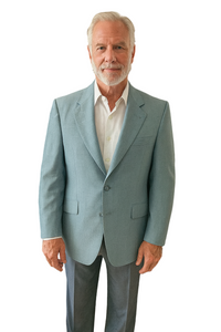Baby Blue Blazer Classic 80s Men's Tailored Jacket - Size 42