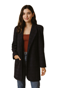 Vintage Faded Plaid Coat - Size M