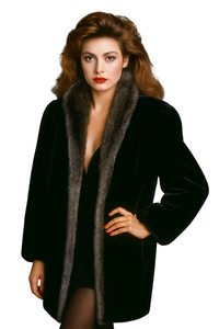 Vintage 1980s Faux Fur Satin Lined Coat - Size XL