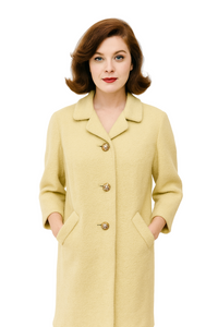 Vintage 1960s Pale Green Wool Swing Coat - Size XS