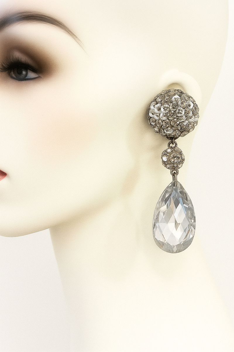 Vintage Crystal Drop  chandelier earrings bold and beautiful!