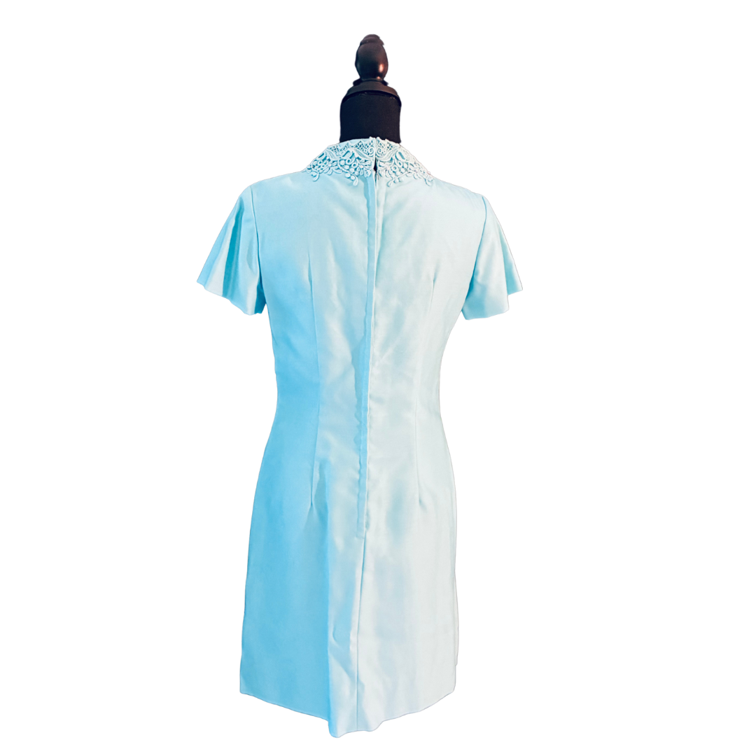 Sylvia Ann Vintage Turquoise 1960s Cocktail Special Occasion Dress – Size M