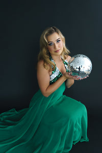 1970s Mike Benet Disco Siren Chiffon Gown – Size S