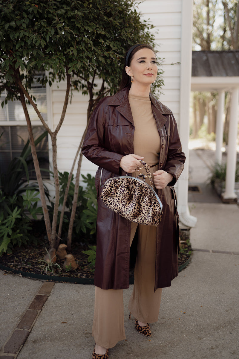 Burgundy Belle Belted Trench Coat - Size L