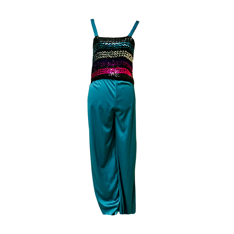 1970s Sequin Disco Jumpsuit - Size S