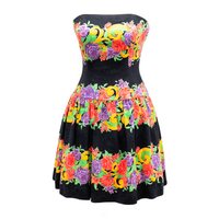 Vintage 1980s A.J. Bari Floral Strapless Party Dress – Size 4