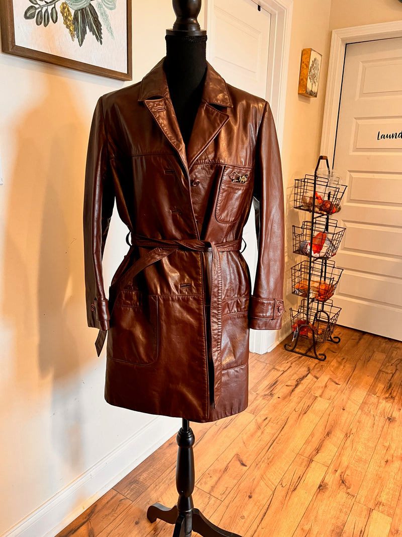 Vintage 70s Short Etienne Aigner Leather Jacket 10