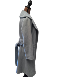 Belted Cool Blue Trench Coat - Size S