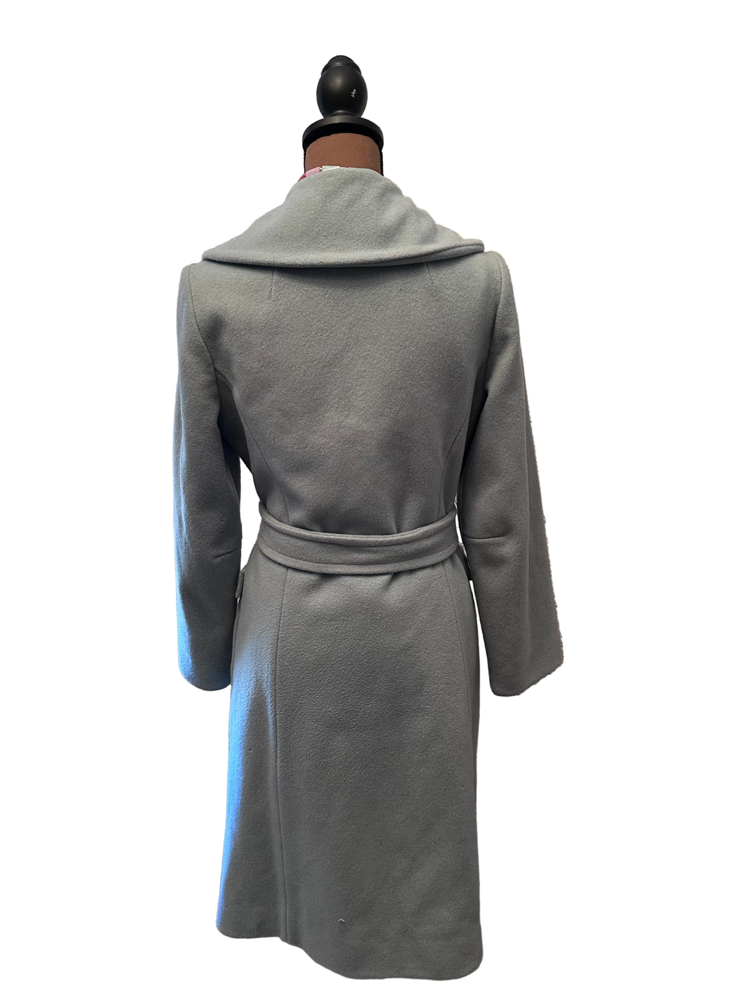 Belted Cool Blue Trench Coat - Size S