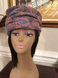 Vintage Herbert Bernard Slouch Hat in Lavender, Pink, and Blue