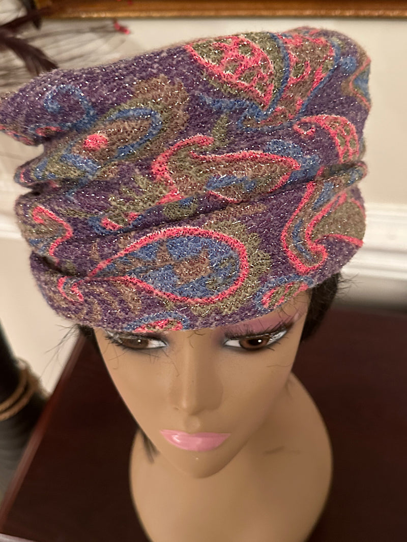 Vintage Herbert Bernard Slouch Hat in Lavender, Pink, and Blue