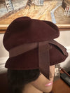 Brown Velour Cloche Hat with Front Brow