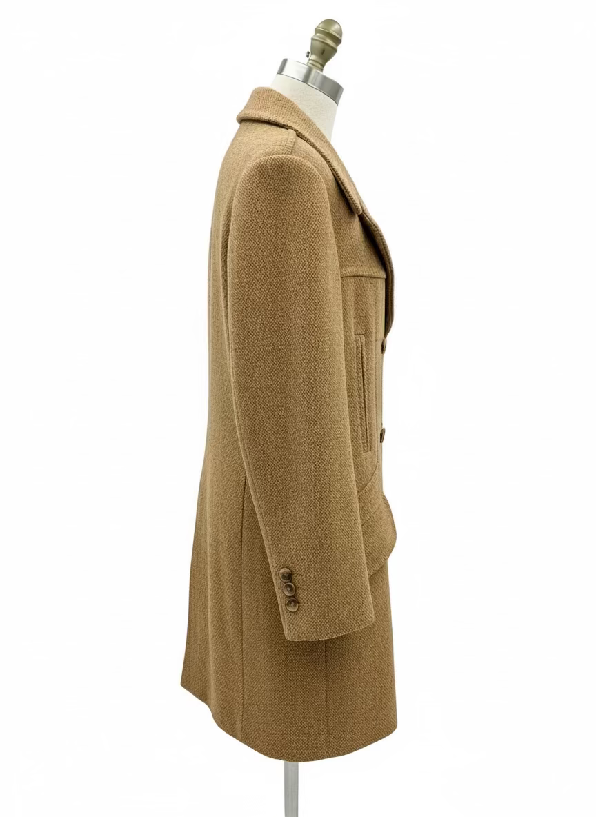1970s Fox Knapp Herringbone Wool Overcoat – Men’s 46R