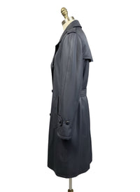 1970s Fashion Sportswear Navy Belted Trench Coat – Men’s Large